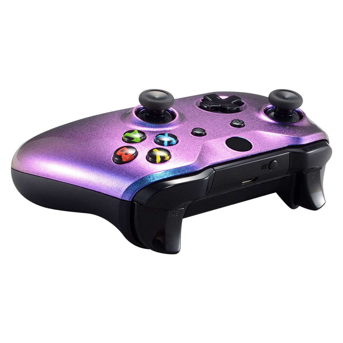 eXtremeRate Replacement Front Housing Shell for Xbox One X & S Controller (Model 1708) - Chameleon Purple Blue