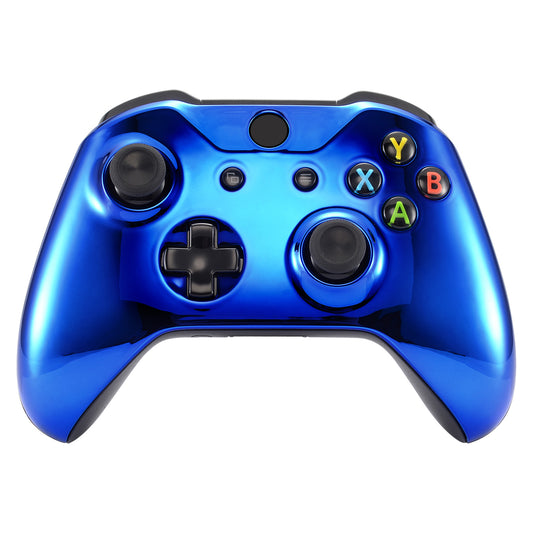 eXtremeRate Replacement Front Housing Shell for Xbox One X & S Controller (Model 1708) - Chrome blue