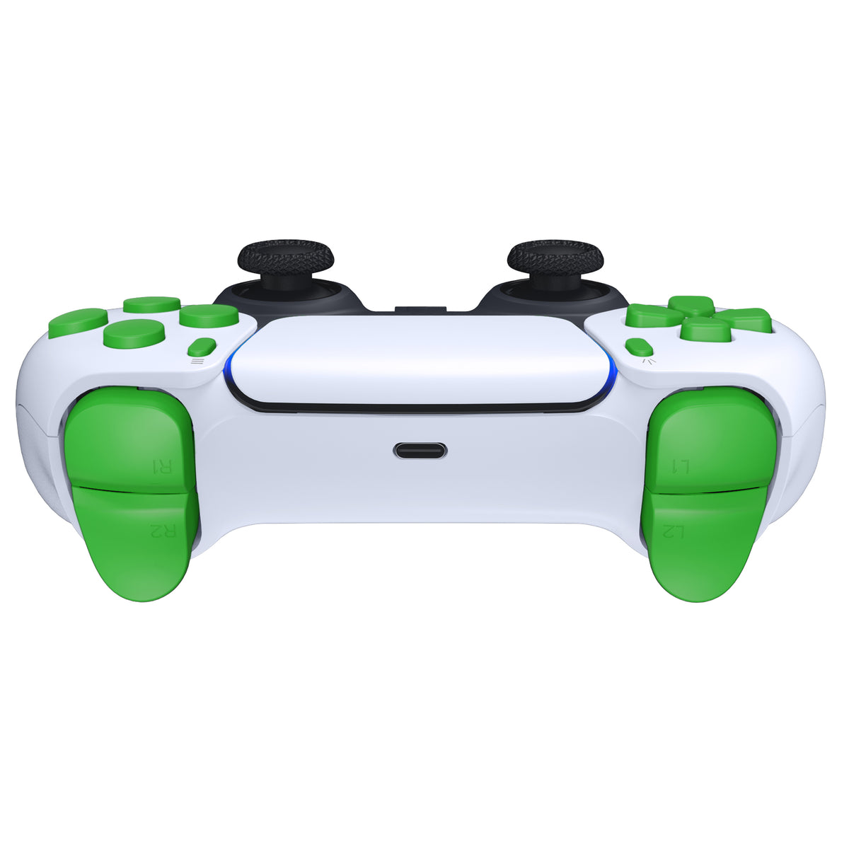 eXtremeRate Replacement Full Set Buttons Compatible with PS5 Controller BDM-010/020 - Green