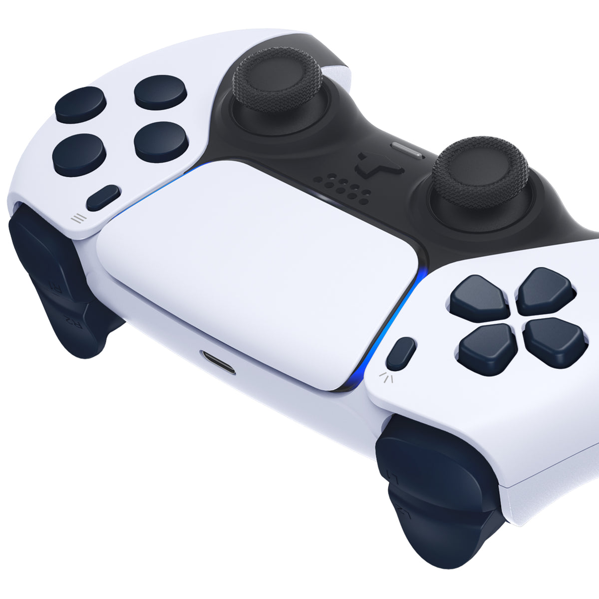 eXtremeRate Replacement Full Set Buttons Compatible with PS5 Controller BDM-010/020 - Midnight Blue