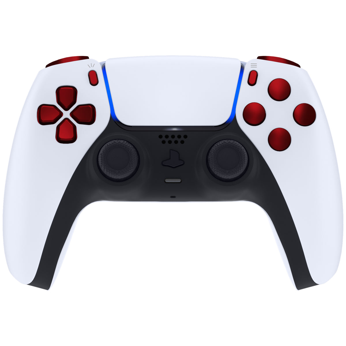 eXtremeRate Replacement Full Set Buttons Compatible with PS5 Controller BDM-010/020 - Scarlet Red