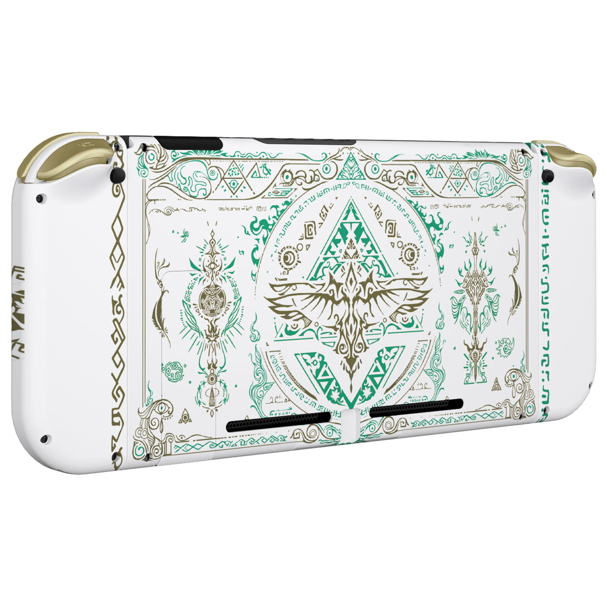 eXtremeRate Replacement Full Set Shells with Buttons for Nintendo Switch - Glow in Dark - Totem of Kingdom White