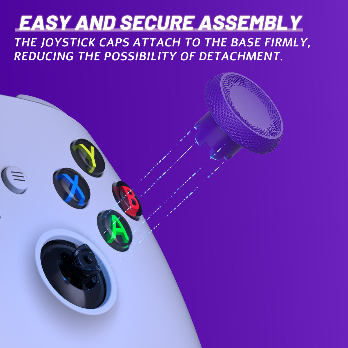 eXtremeRate ThumbsGear V3 Interchangeable Thumbsticks for Xbox Core Controller & Xbox One S/X/Elite Controller & Nintendo Switch Pro Controller - Purple