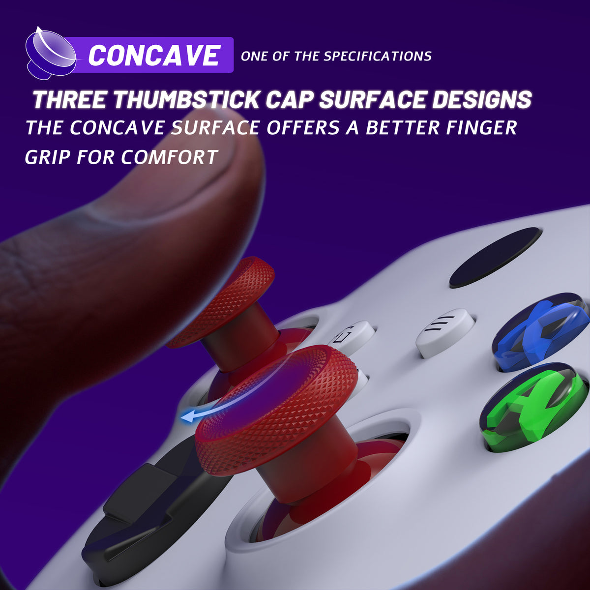 eXtremeRate ThumbsGear V3 Interchangeable Thumbsticks for Xbox Core Controller & Xbox One S/X/Elite Controller & Nintendo Switch Pro Controller - Carmine Red
