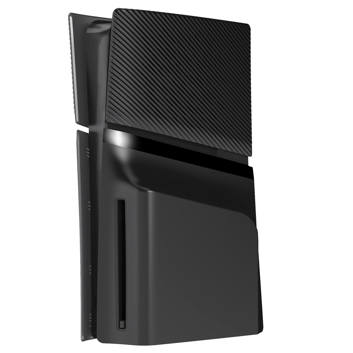 eXtremeRate eXcover Replacement Top Bottom Cover Side Panel with Cooling Vent for PS5 Slim Disc Edition Console - Black eXtremeRate