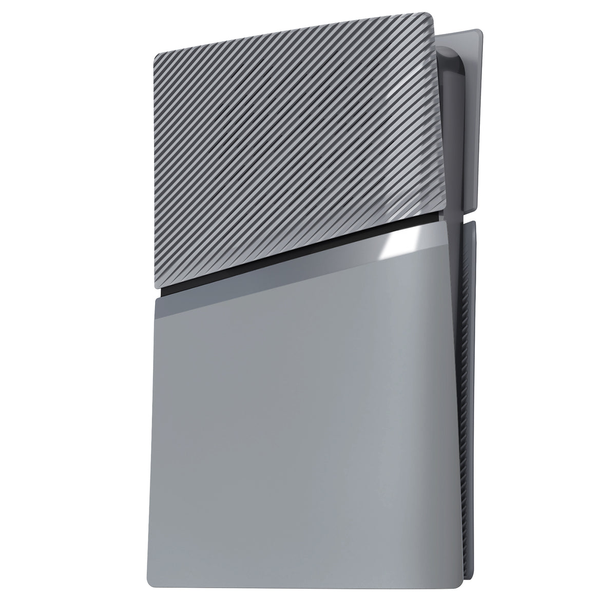 eXtremeRate eXcover Replacement Top Bottom Cover Side Panel with Cooling Vent for PS5 Slim Disc Edition Console - New Hope Gray