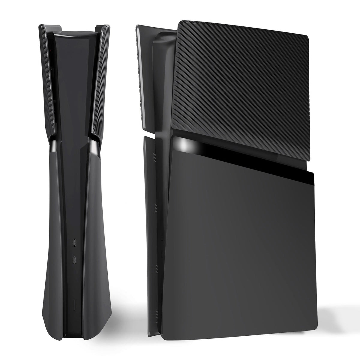 eXtremeRate eXcover Replacement Top Bottom Cover Side Panel with Cooling Vent for PS5 Slim Digital Edition Console - Black eXtremeRate