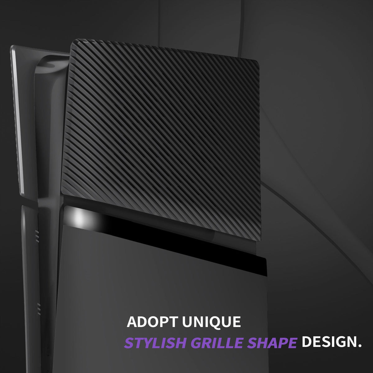 eXtremeRate eXcover Replacement Top Bottom Cover Side Panel with Cooling Vent for PS5 Slim Digital Edition Console - Black eXtremeRate
