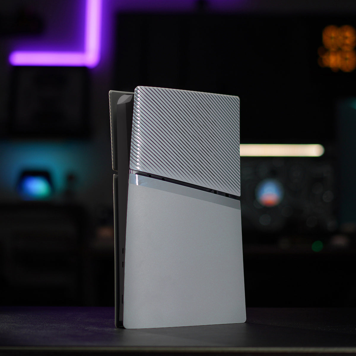 eXtremeRate eXcover Replacement Top Bottom Cover Side Panel with Cooling Vent for PS5 Slim Digital Edition Console - New Hope Gray