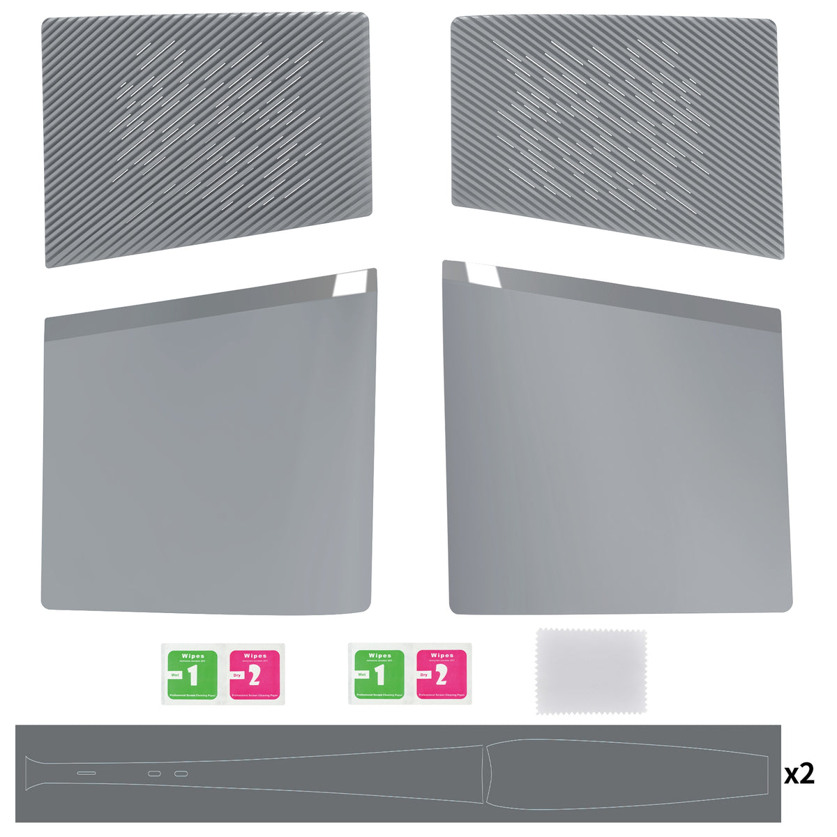 eXtremeRate eXcover Replacement Top Bottom Cover Side Panel with Cooling Vent for PS5 Slim Digital Edition Console - New Hope Gray