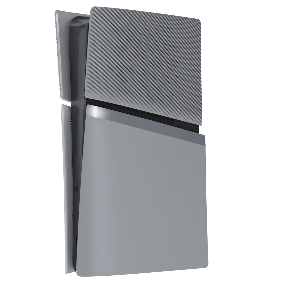eXtremeRate eXcover Replacement Top Bottom Cover Side Panel with Cooling Vent for PS5 Slim Digital Edition Console - New Hope Gray