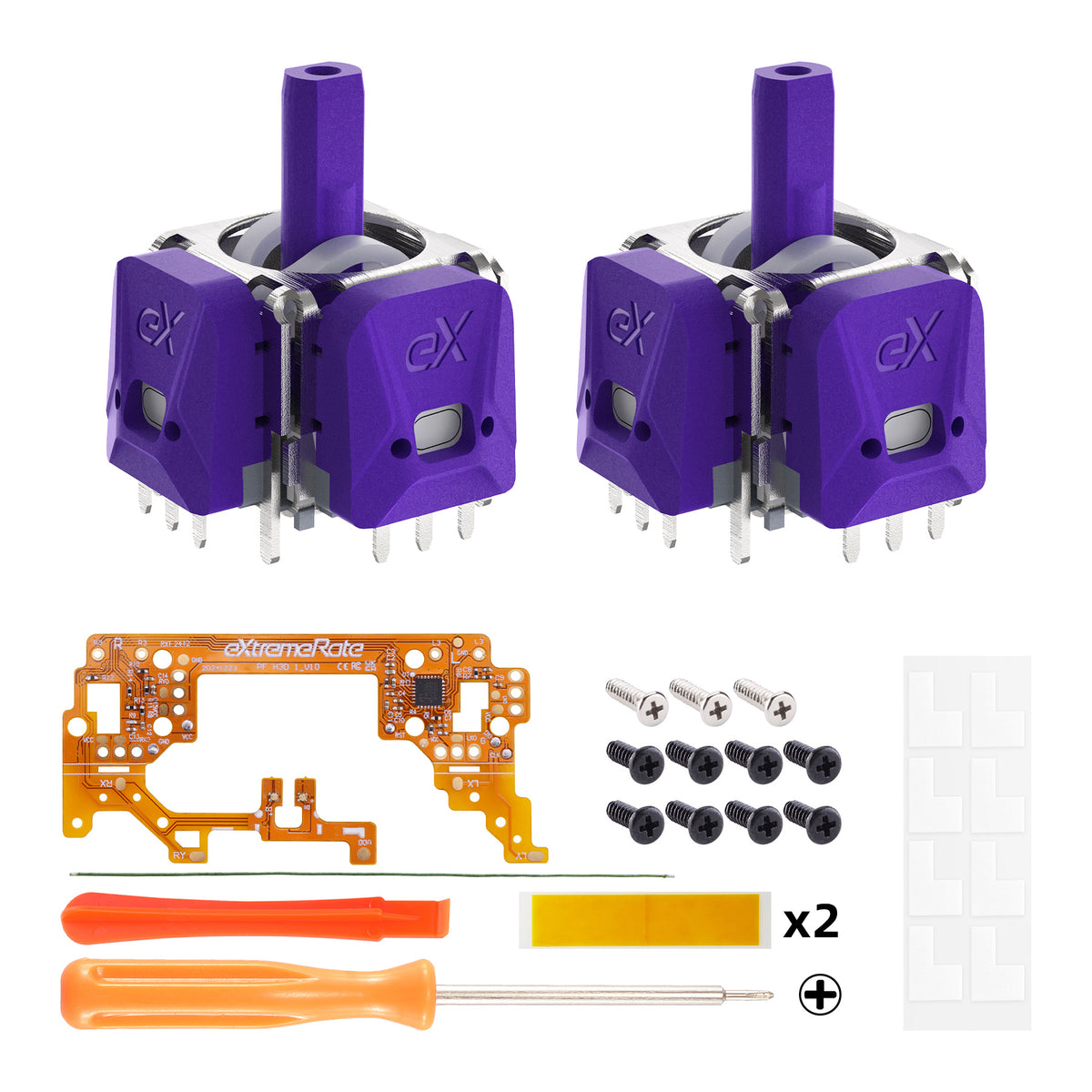 eXtremeRate eXhall Digital Calibrable Hall Effect Thumbstick Kit with Calibrate FPC Board for PS5 Controller - Purple 120gf