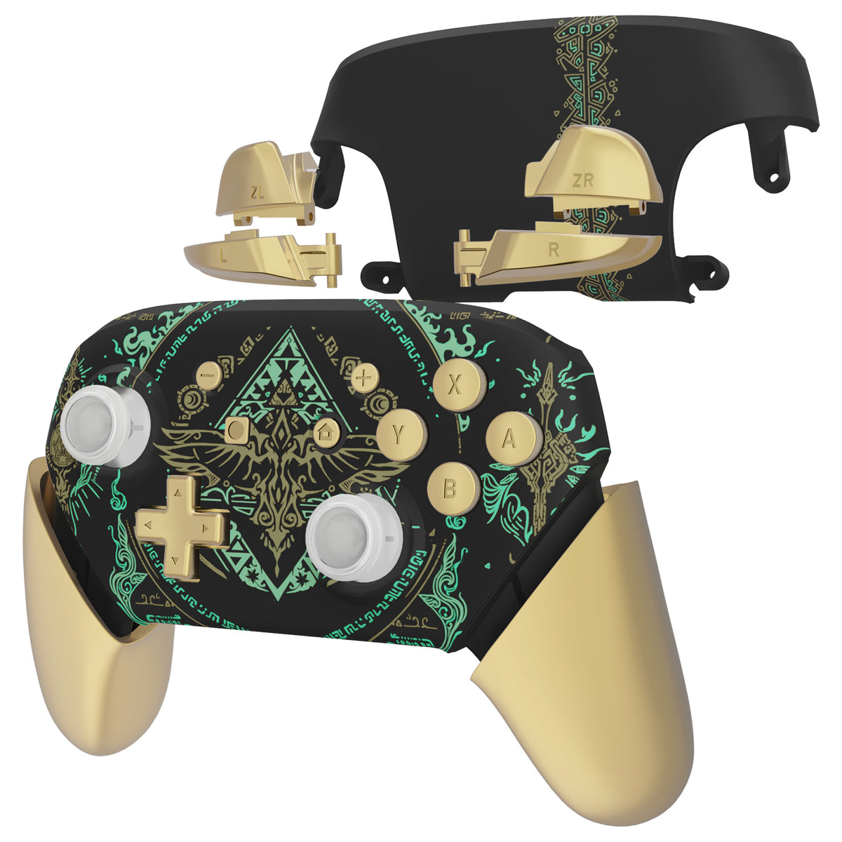 eXtremeRate Retail Totem of Kingdom Replacement Shell Button Kit for Nintendo Switch Pro Controller
