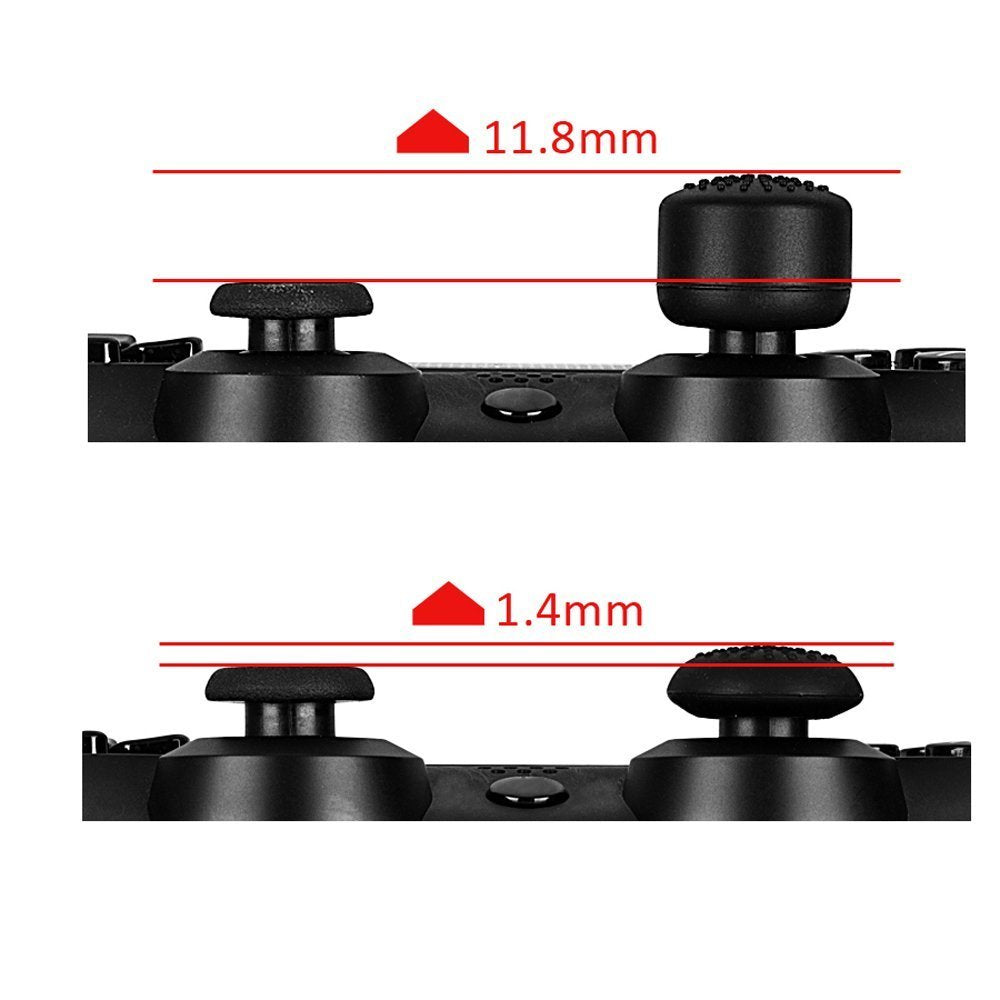 eXtremeRate Retail 8 Red Silicone Rubber Precision Platporm Raised Analog Sticks Thumb Grips for ps4 Slim ps4 Pro Thumbsticks -ZXBJ1224