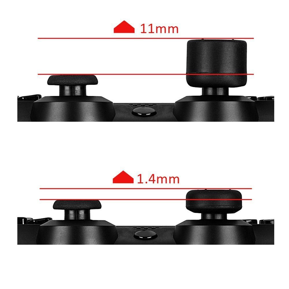 eXtremeRate Retail 8 Blue Silicone Rubber Precision Platporm Raised Analog Sticks Thumb Grips for ps4 Slim ps4 Pro Thumbsticks-ZXBJ1232