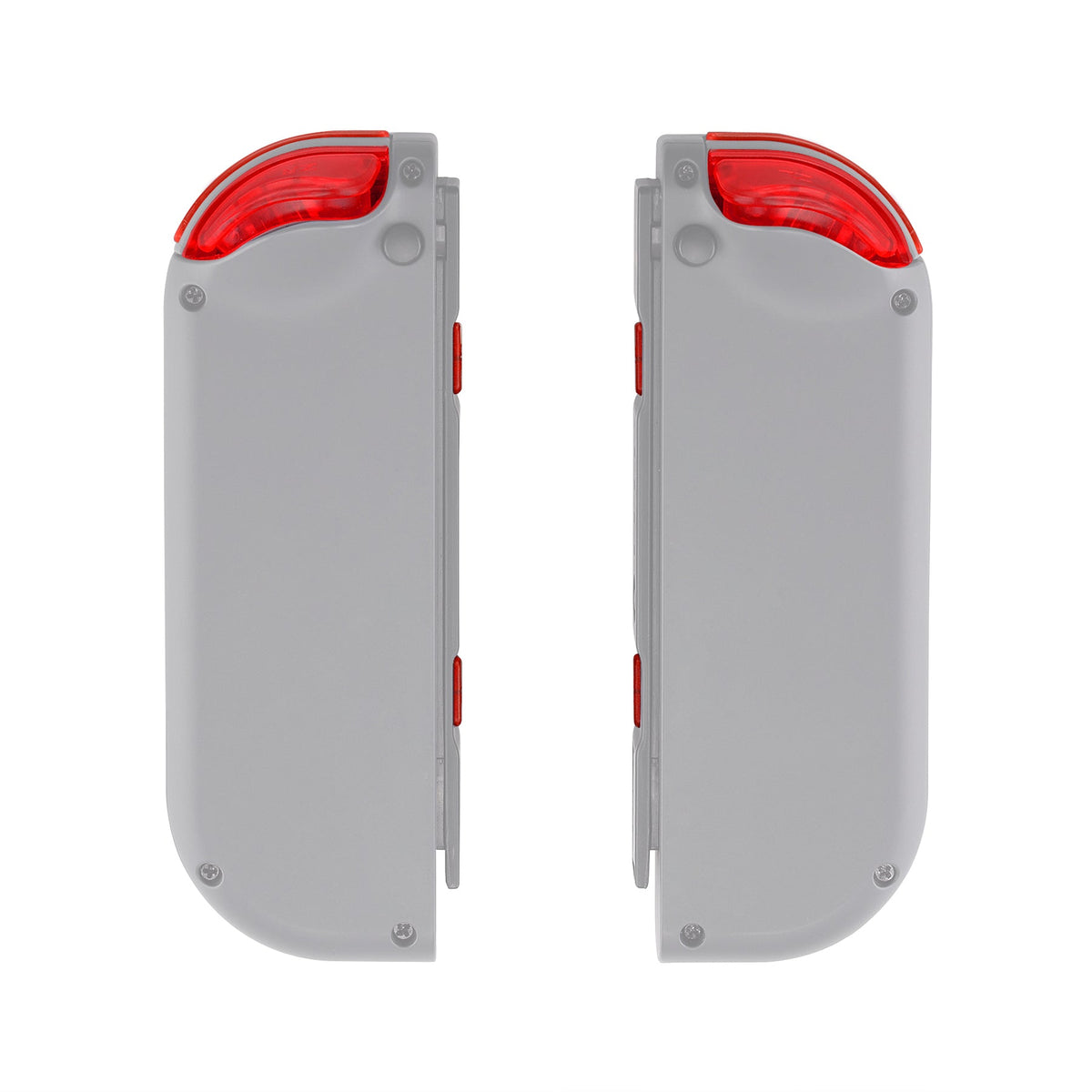 eXtremeRate Retail Transparent Clear Red Replacement ABXY Direction Keys SR SL L R ZR ZL Trigger Buttons Springs, Full Set Buttons Repair Kits with Tools for NS Switch JoyCon & OLED JoyCon - JoyCon Shell NOT Included - AJ105