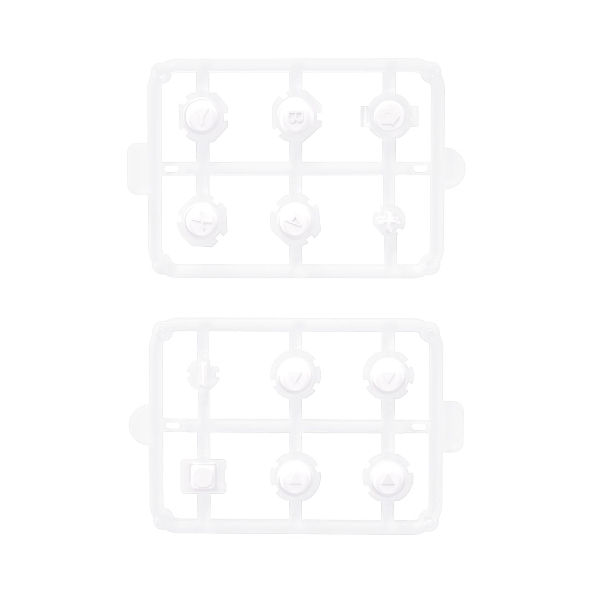 eXtremeRate Retail Replacement Controller ABXY Direction Home Capture + - Jelly Buttons, Two-Tone Pale White & Clear with Symbols Action Face Keys for Nintendo Switch & Switch OLED Joy-con - JoyCon NOT Included -  AJ7001