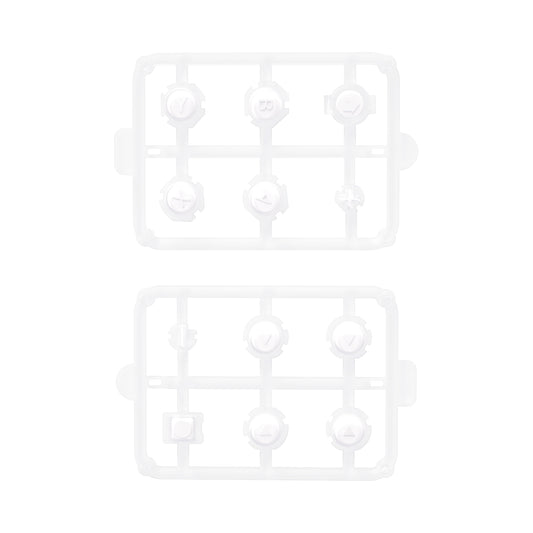 eXtremeRate Retail Replacement Controller ABXY Direction Home Capture + - Jelly Buttons, Two-Tone Pale White & Clear with Symbols Action Face Keys for Nintendo Switch & Switch OLED Joy-con - JoyCon NOT Included -  AJ7001