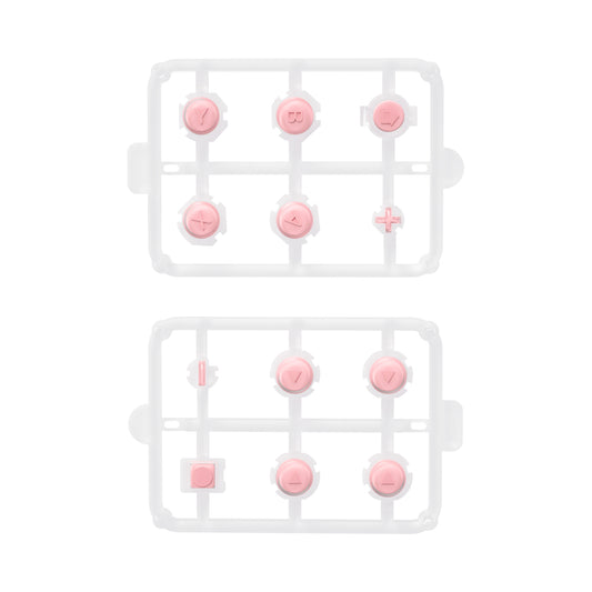 eXtremeRate Retail Replacement Controller ABXY Direction Home Capture + - Jelly Buttons, Two-Tone Pale Red & Clear with Symbols Action Face Keys for Nintendo Switch & Switch OLED Joy-con - JoyCon NOT Included -  AJ7002