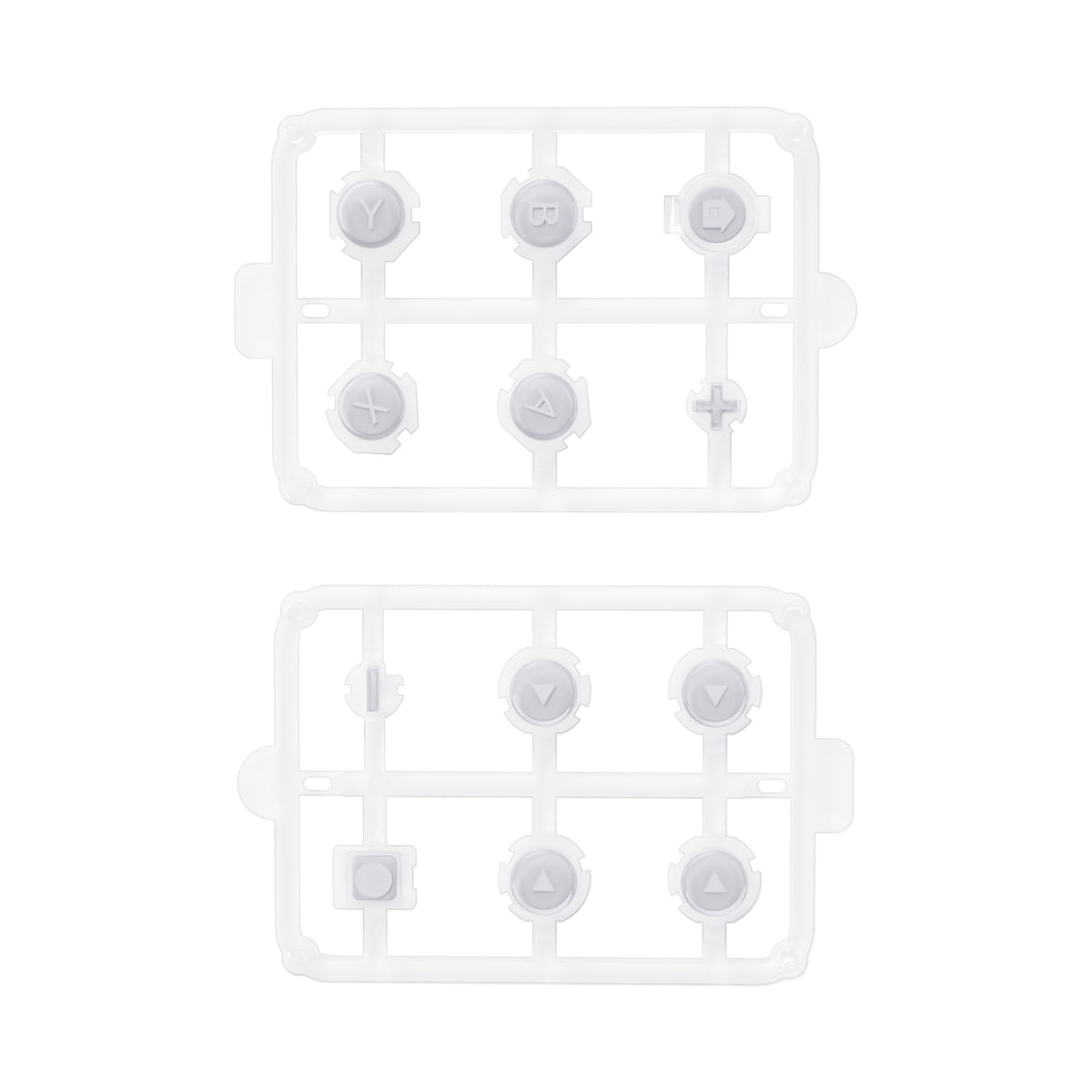 eXtremeRate Retail Replacement Controller ABXY Direction Home Capture + - Jelly Buttons, Two-Tone Pale New Hope Gray & Clear with Symbols Action Face Keys for Nintendo Switch & Switch OLED Joy-con - JoyCon NOT Included -  AJ7005