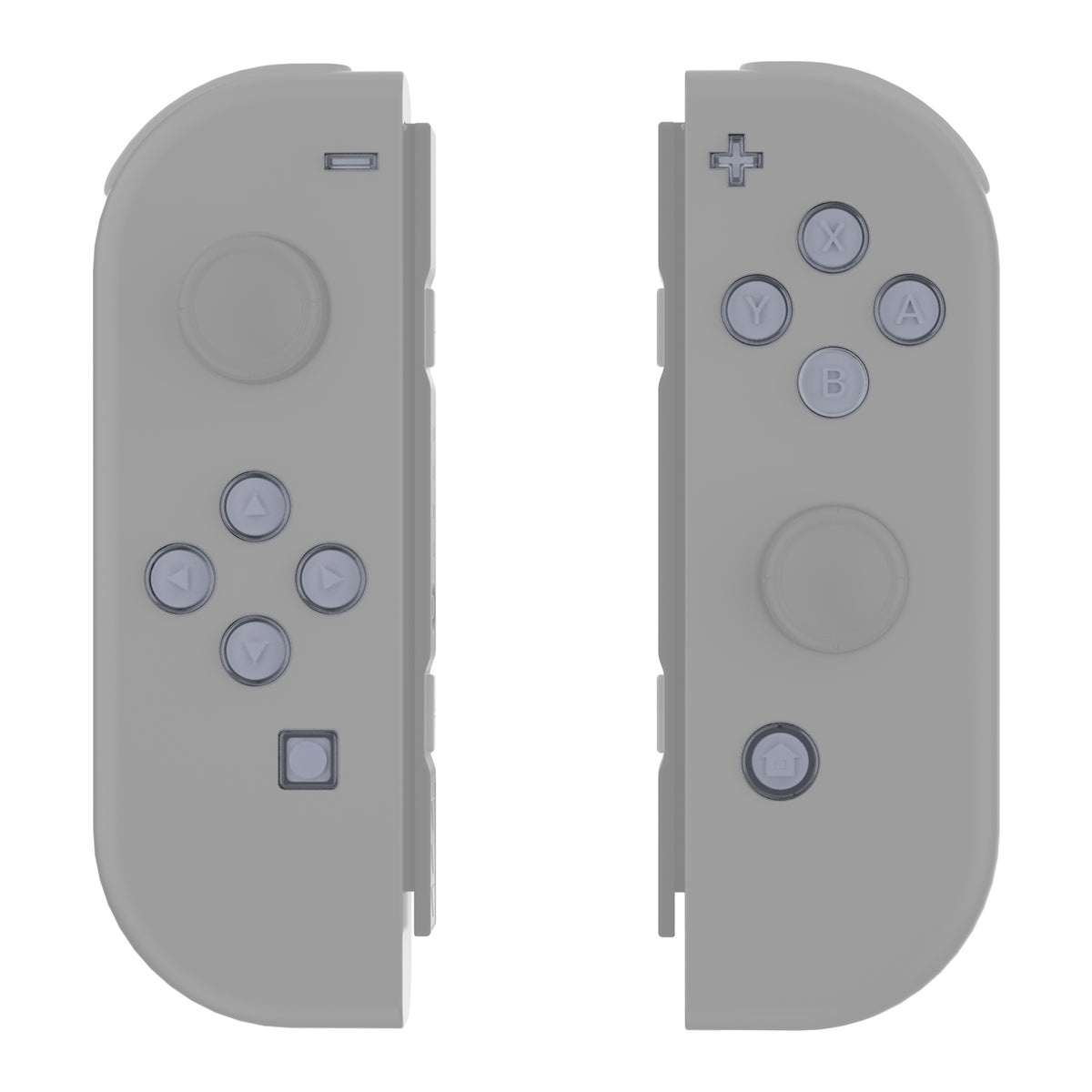 eXtremeRate Retail Replacement Controller ABXY Direction Home Capture + - Jelly Buttons, Two-Tone Pale New Hope Gray & Clear with Symbols Action Face Keys for Nintendo Switch & Switch OLED Joy-con - JoyCon NOT Included -  AJ7005