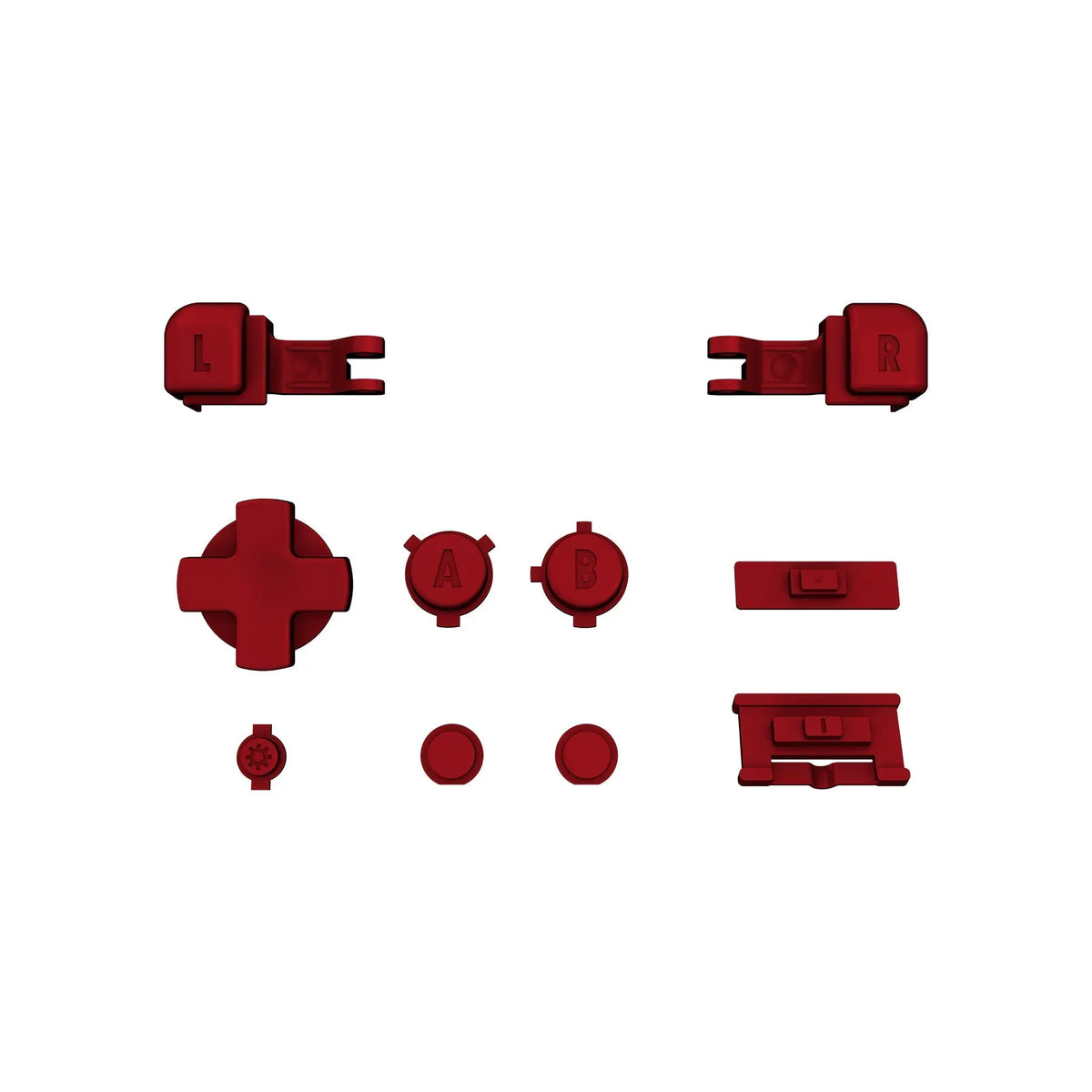 Scarlet Red Custom Full Set Buttons for Gameboy Advance SP, Replacement A B L R Button Power On Off Volume Button D-pad Key for GBA SP Console - Console NOT Included - ASPJ202 eXtremeRate