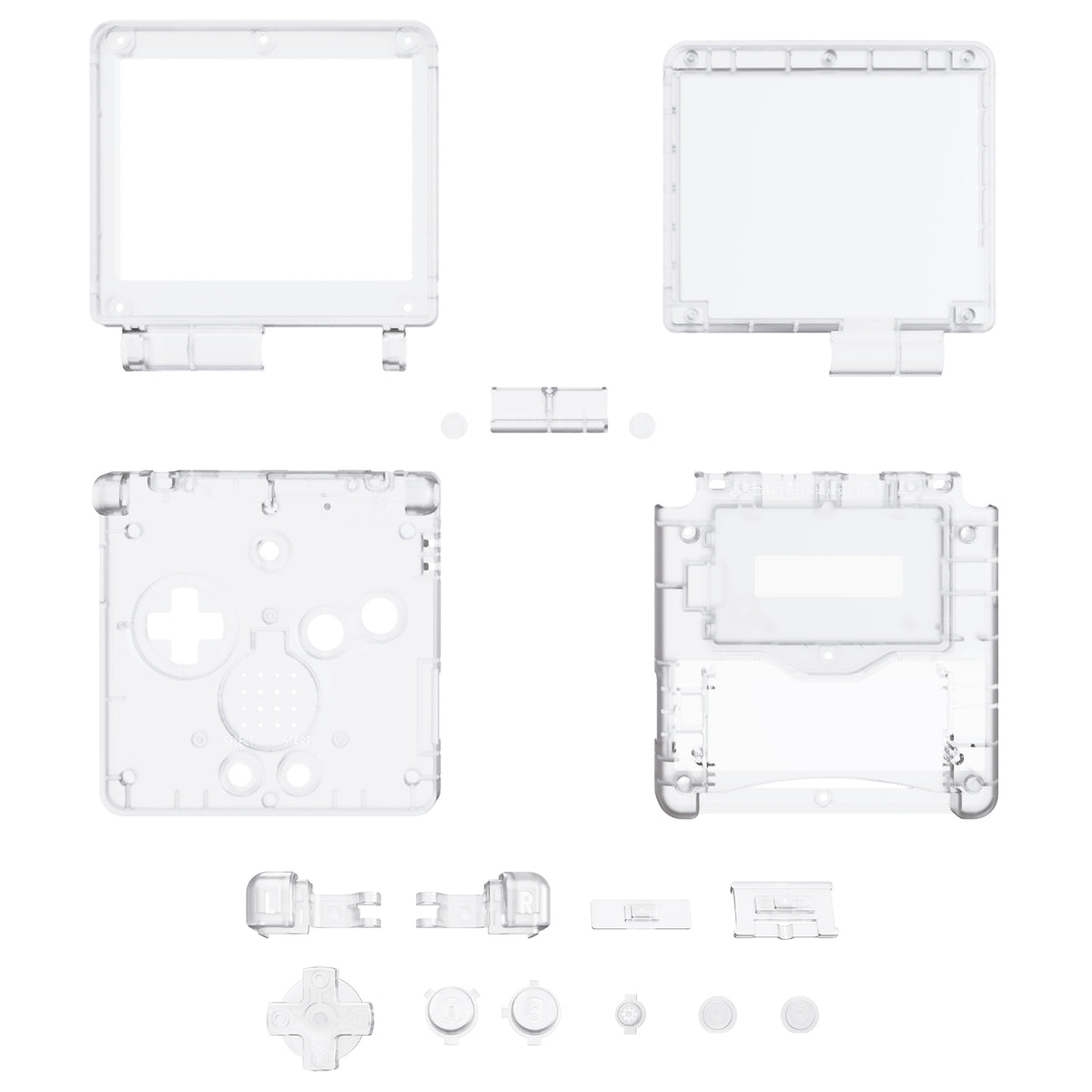 eXtremeRate Retail IPS Ready Upgraded eXtremeRate Clear Custom Replacement Housing Shell for Gameboy Advance SP GBA SP – Compatible with Both IPS & Standard LCD – Console & Screen NOT Included - ASPM5001