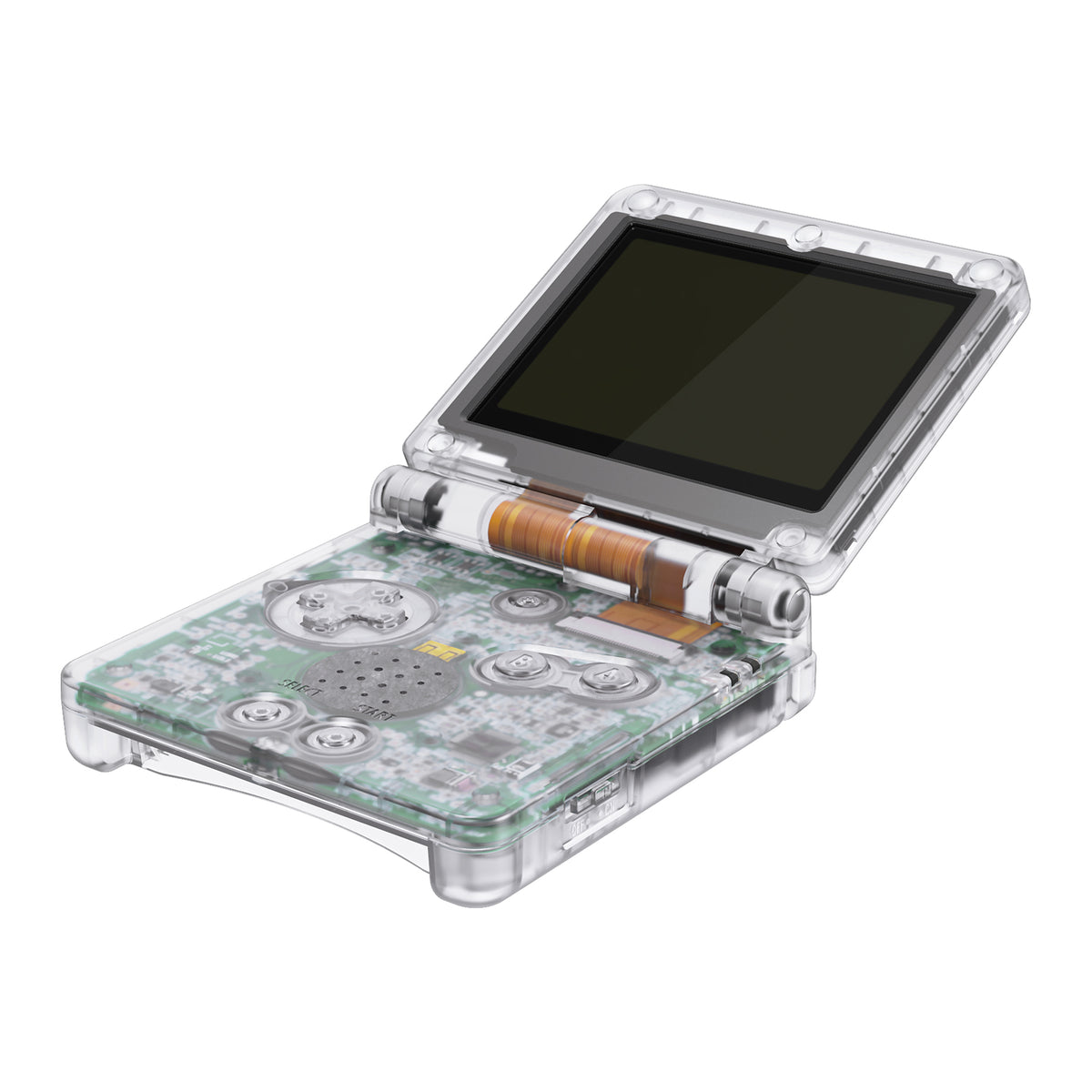 eXtremeRate Retail IPS Ready Upgraded eXtremeRate Clear Custom Replacement Housing Shell for Gameboy Advance SP GBA SP – Compatible with Both IPS & Standard LCD – Console & Screen NOT Included - ASPM5001