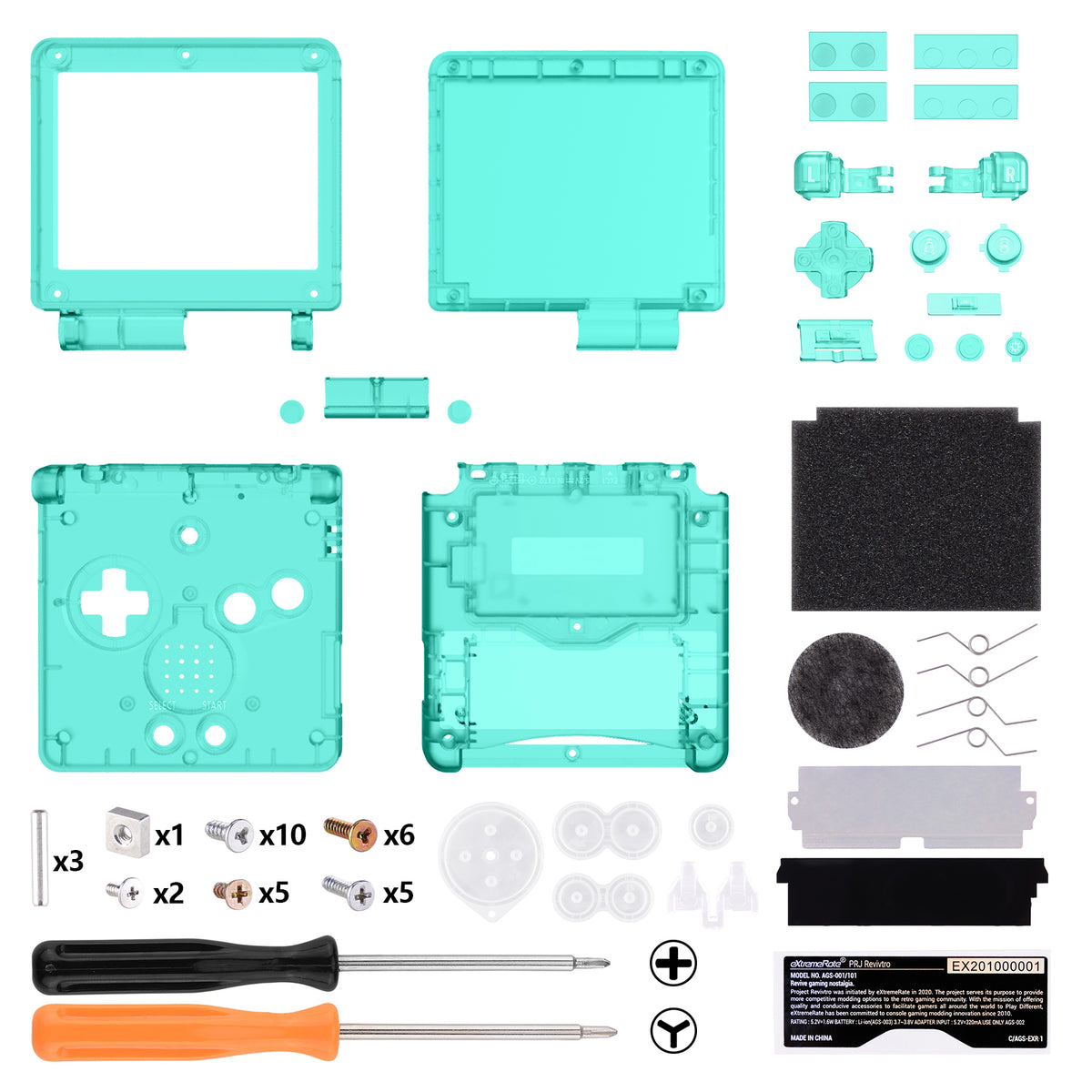 eXtremeRate Retail IPS Ready Upgraded eXtremeRate Emerald Green Custom Replacement Housing Shell for Gameboy Advance SP GBA SP – Compatible with Both IPS & Standard LCD – Console & Screen NOT Included - ASPM5003