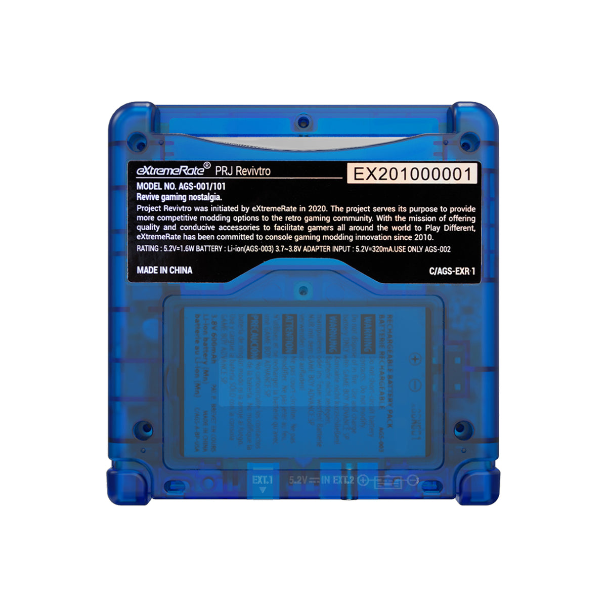 eXtremeRate Retail IPS Ready Upgraded eXtremeRate Clear Blue Custom Replacement Housing Shell for Gameboy Advance SP GBA SP – Compatible with Both IPS & Standard LCD – Console & Screen NOT Included - ASPM5004