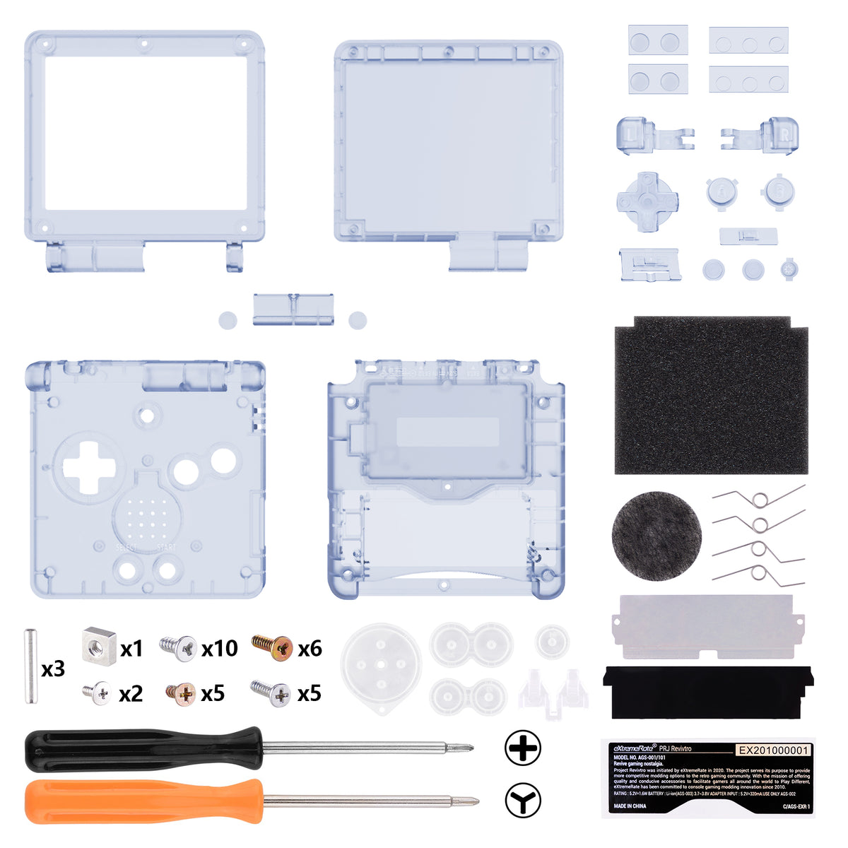 eXtremeRate Retail IPS Ready Upgraded eXtremeRate Glacier Blue Custom Replacement Housing Shell for Gameboy Advance SP GBA SP – Compatible with Both IPS & Standard LCD – Console & Screen NOT Included - ASPM5006