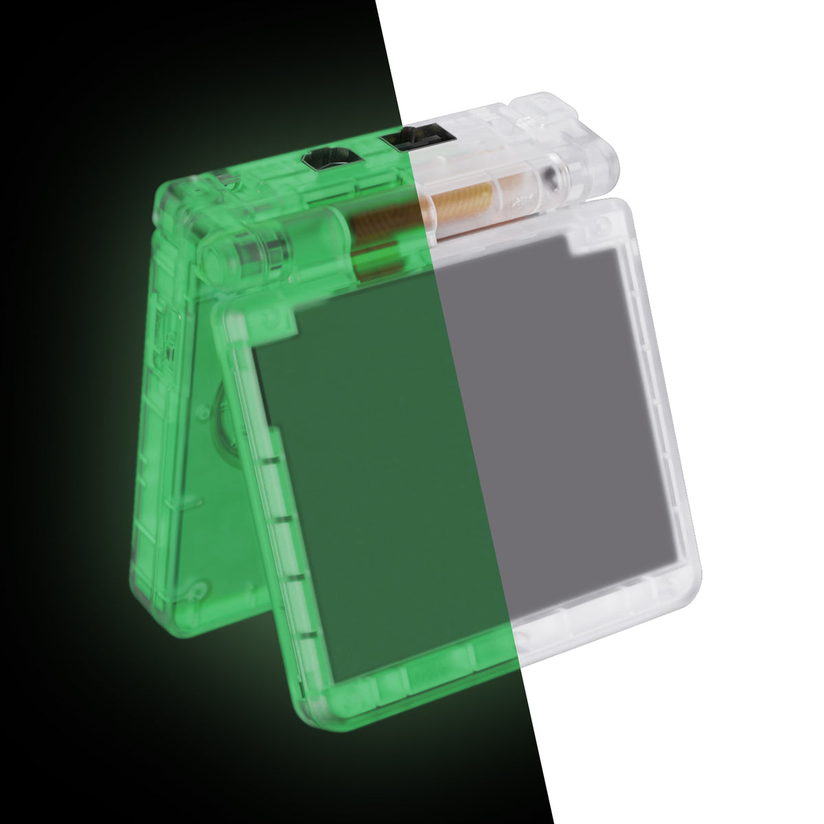 eXtremeRate Retail IPS Ready Upgraded eXtremeRate Glow in Dark - Green Custom Replacement Housing Shell for Gameboy Advance SP GBA SP – Compatible with Both IPS & Standard LCD – Console & Screen NOT Included - ASPM5008