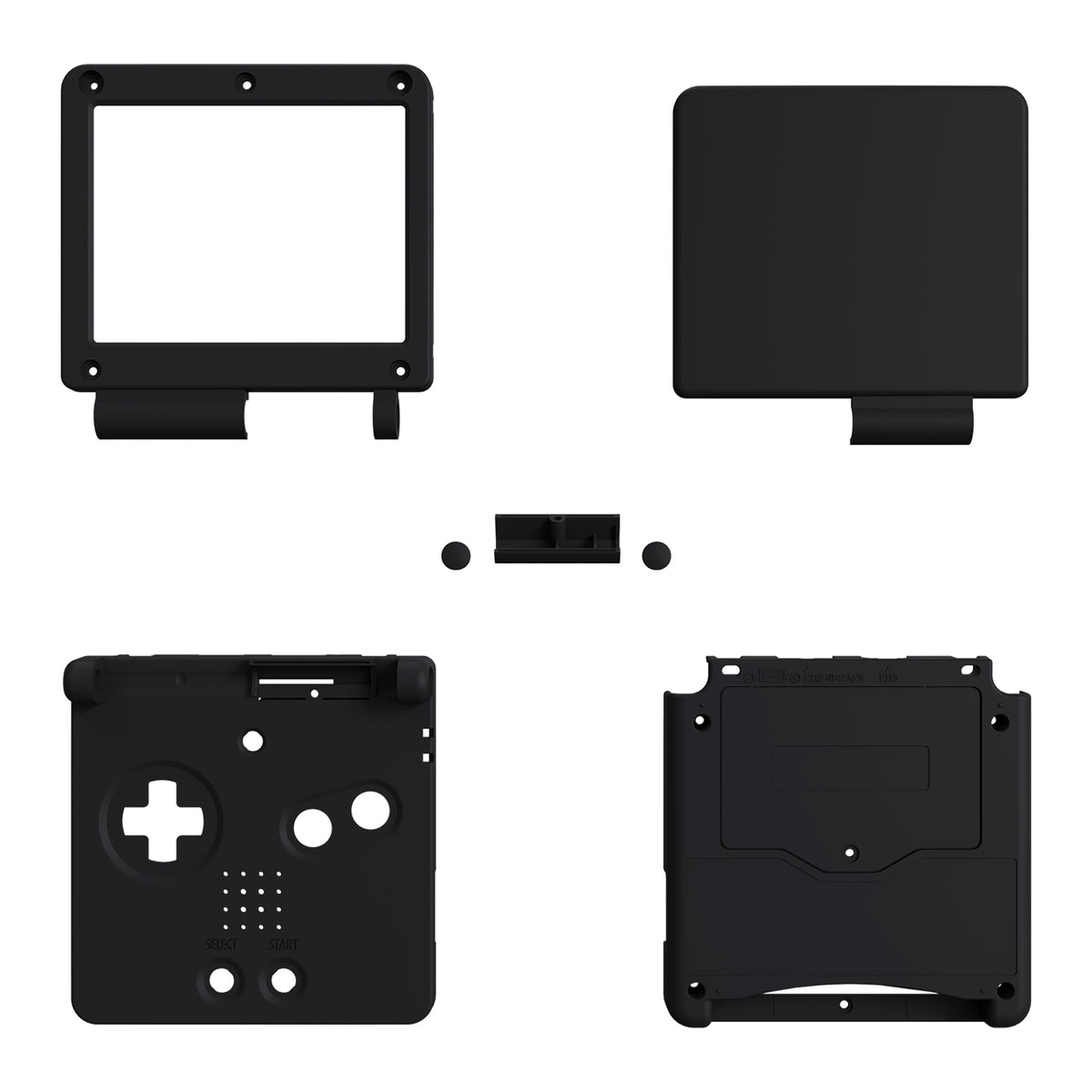 eXtremeRate Retail IPS Ready Upgraded Black Glossy Custom Replacement Housing Shell for Gameboy Advance SP GBA SP – Compatible with Both IPS & Standard LCD – Console & Screen NOT Included - ASPP3005