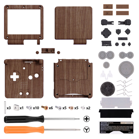 eXtremeRate Retail IPS Ready Upgraded The Wood Grain Soft Touch Custom Replacement Housing Shell for Gameboy Advance SP GBA SP – Compatible with Both IPS & Standard LCD – Console & Screen NOT Included - ASPS2001