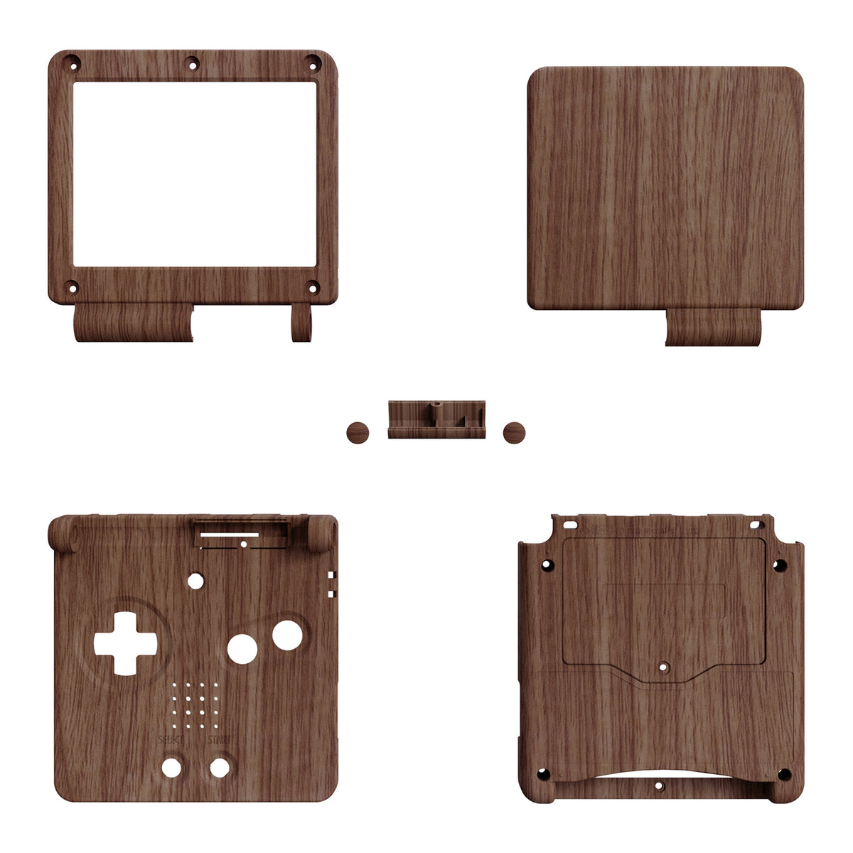 eXtremeRate Retail IPS Ready Upgraded The Wood Grain Soft Touch Custom Replacement Housing Shell for Gameboy Advance SP GBA SP – Compatible with Both IPS & Standard LCD – Console & Screen NOT Included - ASPS2001