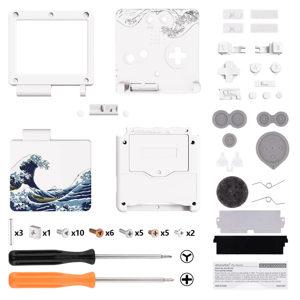 eXtremeRate Retail IPS Ready Upgraded The Great Wave Soft Touch Custom Replacement Housing Shell for Gameboy Advance SP GBA SP – Compatible with Both IPS & Standard LCD – Console & Screen NOT Included - ASPT1001