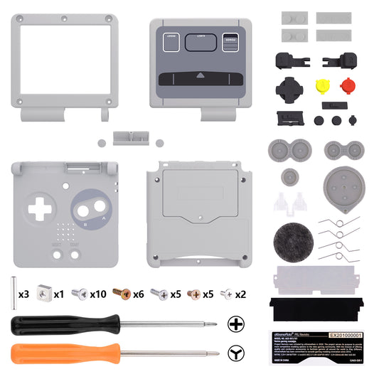 eXtremeRate Retail IPS Ready Upgraded SFC SNES Classic EU Style Custom Replacement Housing Shell for Gameboy Advance SP GBA SP – Compatible with Both IPS & Standard LCD – Console & Screen NOT Included - ASPY004
