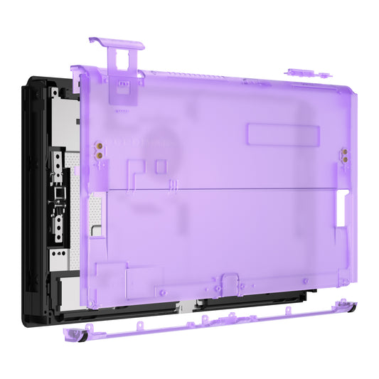 eXtremeRate Retail Clear Atomic Purple Console Back Plate DIY Replacement Housing Shell Case for Nintendo Switch OLED Console – JoyCon Shell & Kickstand NOT Included - BNSOM5002
