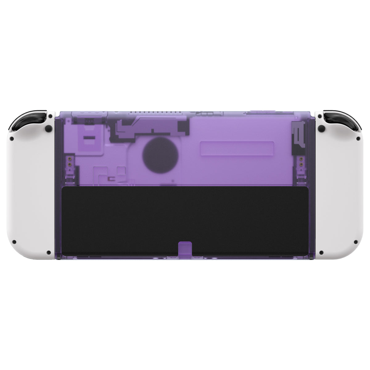 eXtremeRate Retail Clear Atomic Purple Console Back Plate DIY Replacement Housing Shell Case for Nintendo Switch OLED Console – JoyCon Shell & Kickstand NOT Included - BNSOM5002