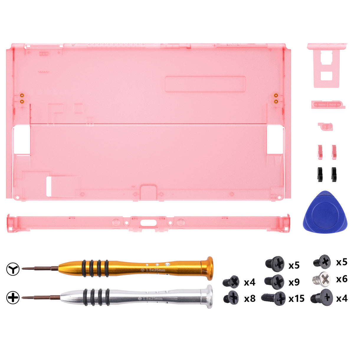 eXtremeRate Retail Cherry Pink Console Back Plate DIY Replacement Housing Shell Case for Nintendo Switch OLED Console – JoyCon Shell & Kickstand NOT Included - BNSOM5004