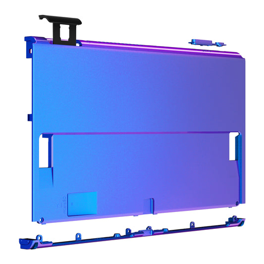 eXtremeRate Retail Chameleon Purple Blue Soft Touch Console Back Plate DIY Replacement Housing Shell Case for Nintendo Switch OLED Console – JoyCon Shell & Kickstand NOT Included - BNSOP3001