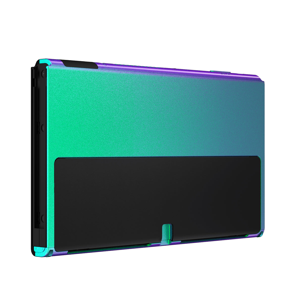 eXtremeRate Retail Chameleon Green Purple Soft Touch Console Back Plate DIY Replacement Housing Shell Case for Nintendo Switch OLED Console – JoyCon Shell & Kickstand NOT Included - BNSOP3002