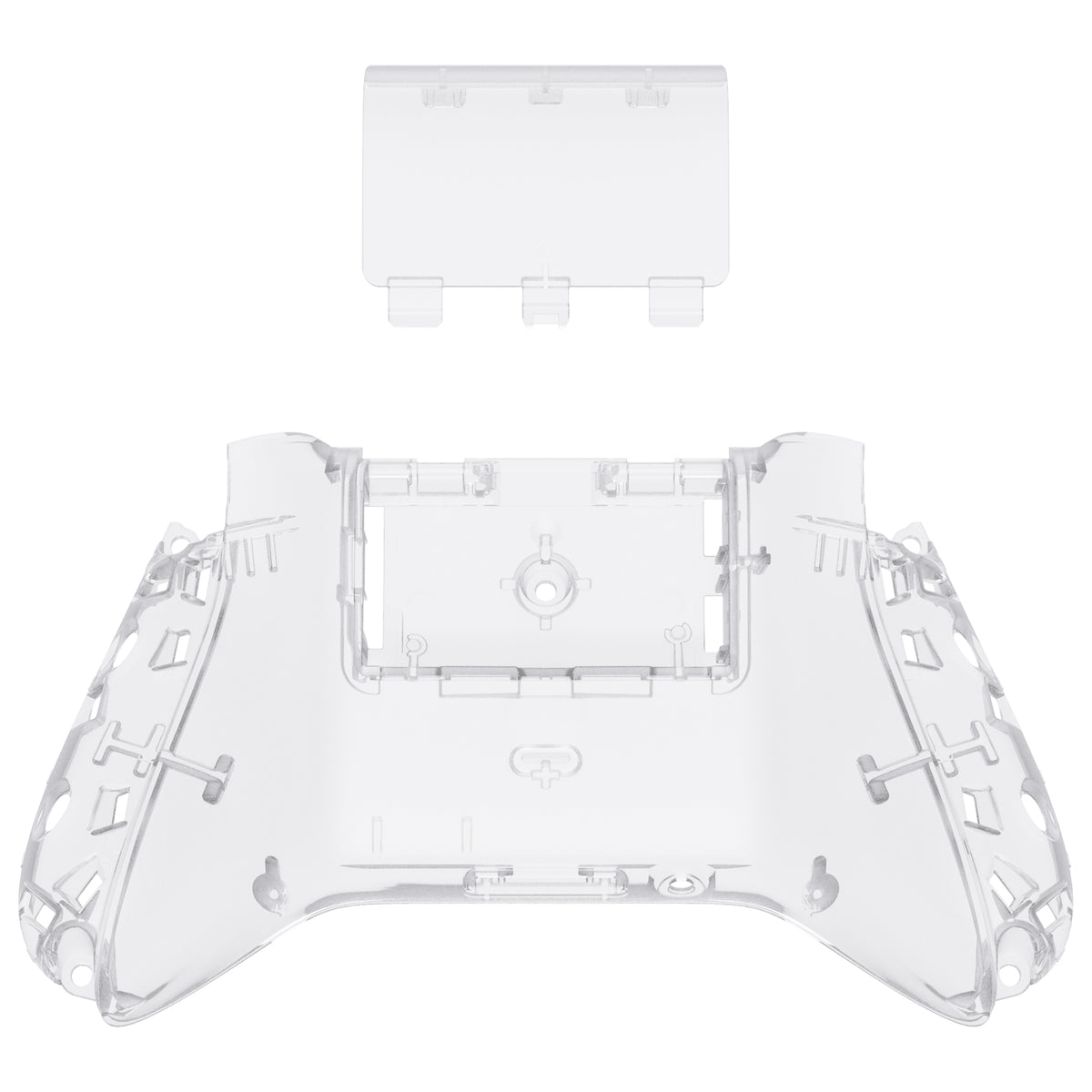 eXtremeRate Retail Clear Custom Bottom Shell with Battery Cover for Xbox Series S/X Controller, DIY Replacement Backplate Cover for Xbox Core Controller Model 1914 - Controller & Side Rails NOT Included - BX3M501
