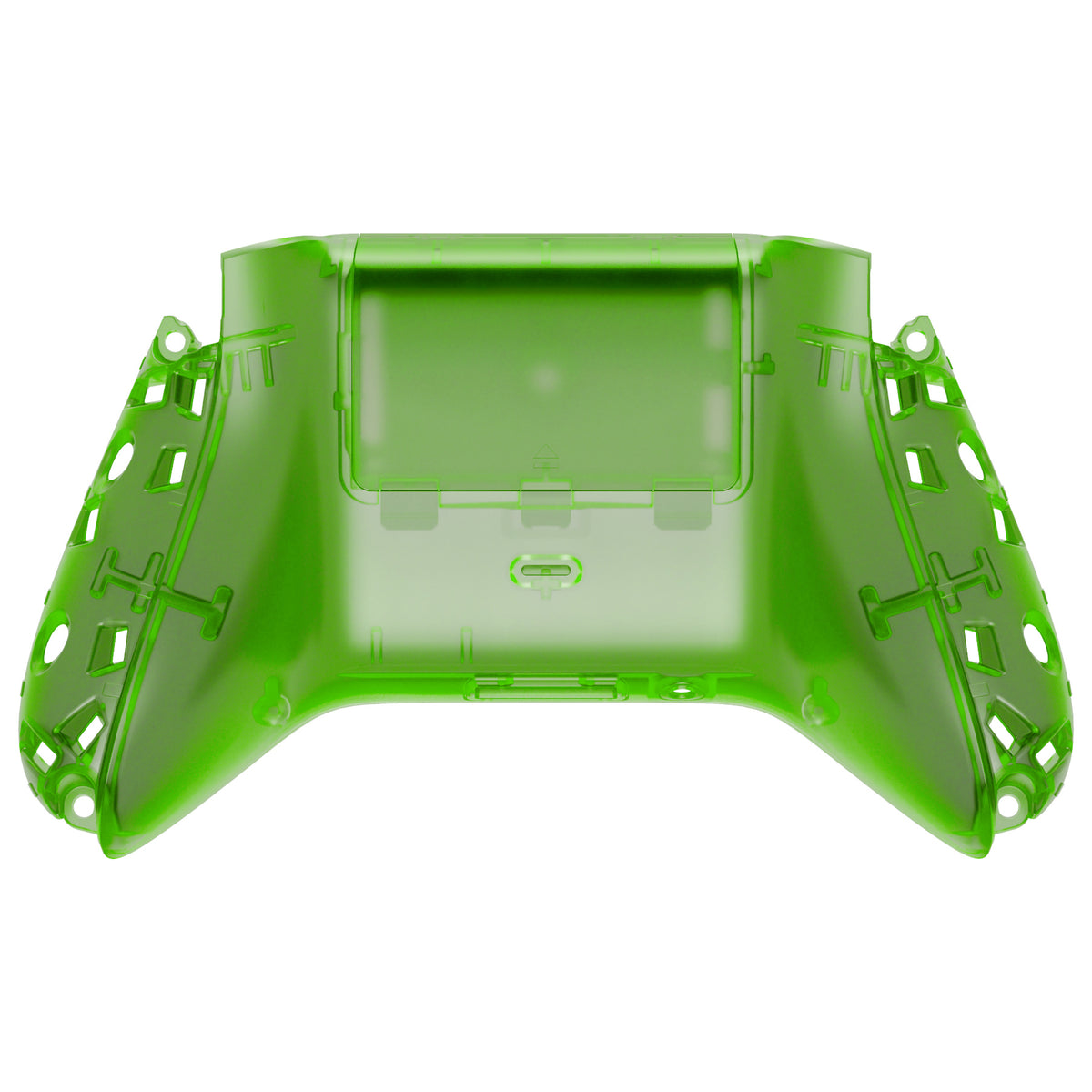 eXtremeRate Retail Clear Green Custom Bottom Shell with Battery Cover for Xbox Series S/X Controller, DIY Replacement Backplate Cover for Xbox Core Controller Model 1914 - Controller & Side Rails NOT Included - BX3M503