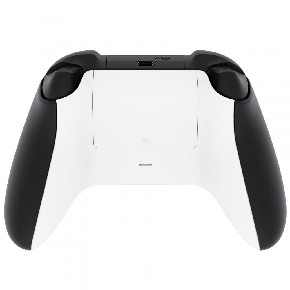 eXtremeRate Retail White Soft Touch Replacement Back Shell w/ Battery Cover for Xbox Series S/X Controller - Controller & Side Rails NOT Included - BX3P308