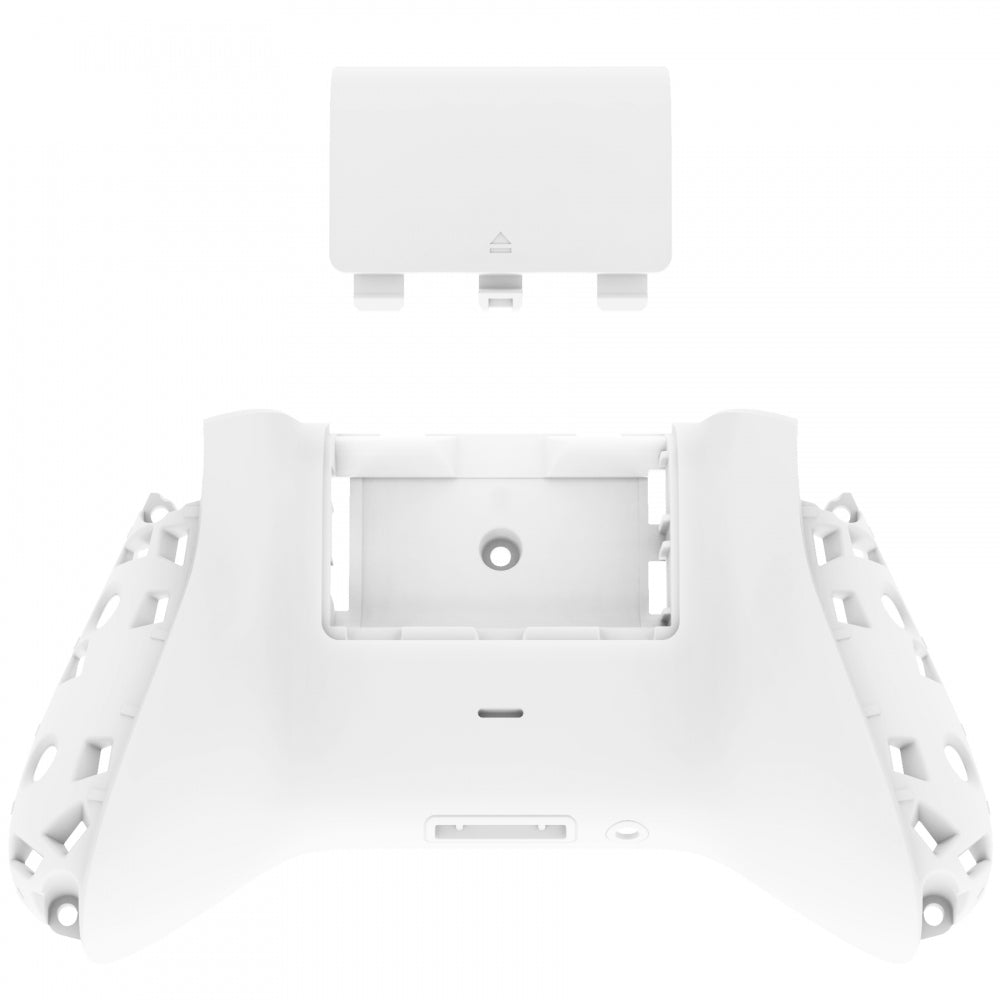 eXtremeRate Retail White Soft Touch Replacement Back Shell w/ Battery Cover for Xbox Series S/X Controller - Controller & Side Rails NOT Included - BX3P308