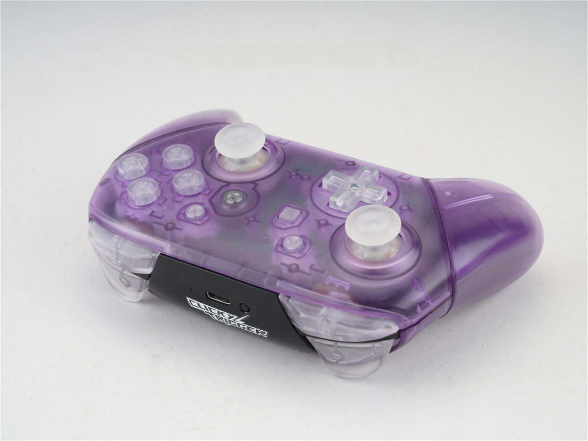 eXtremeRate Retail CLICKY TRIGGER Clear Puplur Custom Game Elite Controller for NS Pro - DSC066R