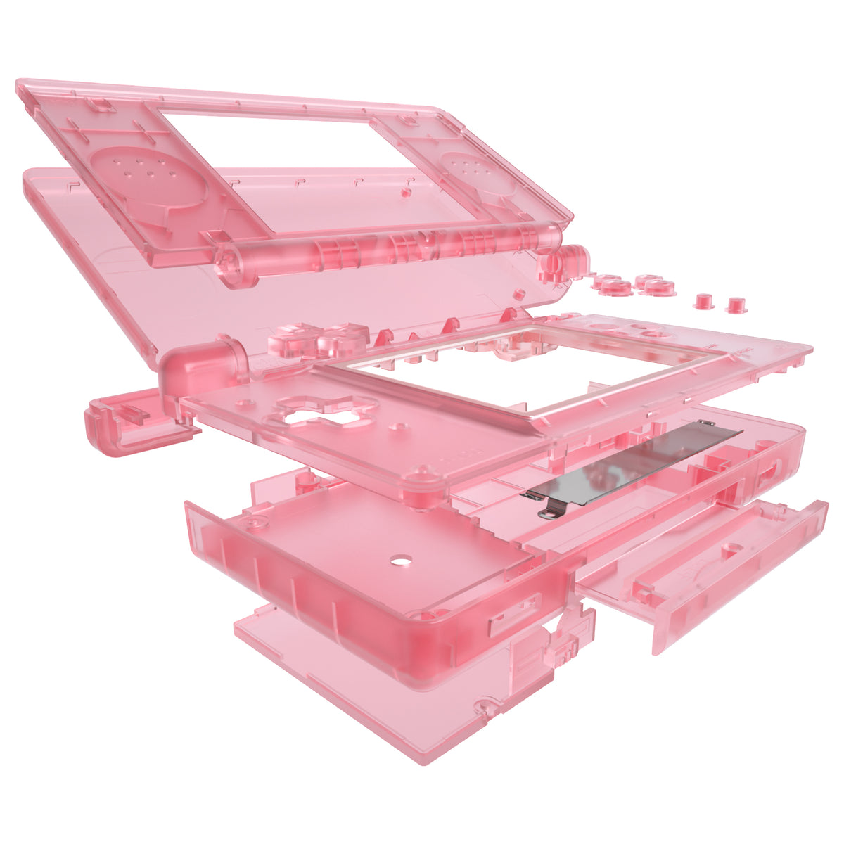 eXtremeRate Retail Cherry Pink Replacement Full Housing Shell for Nintendo DS Lite, Custom Handheld Console Case Cover with Buttons, Screen Lens for Nintendo DS Lite NDSL - Console NOT Included - DSLM5007