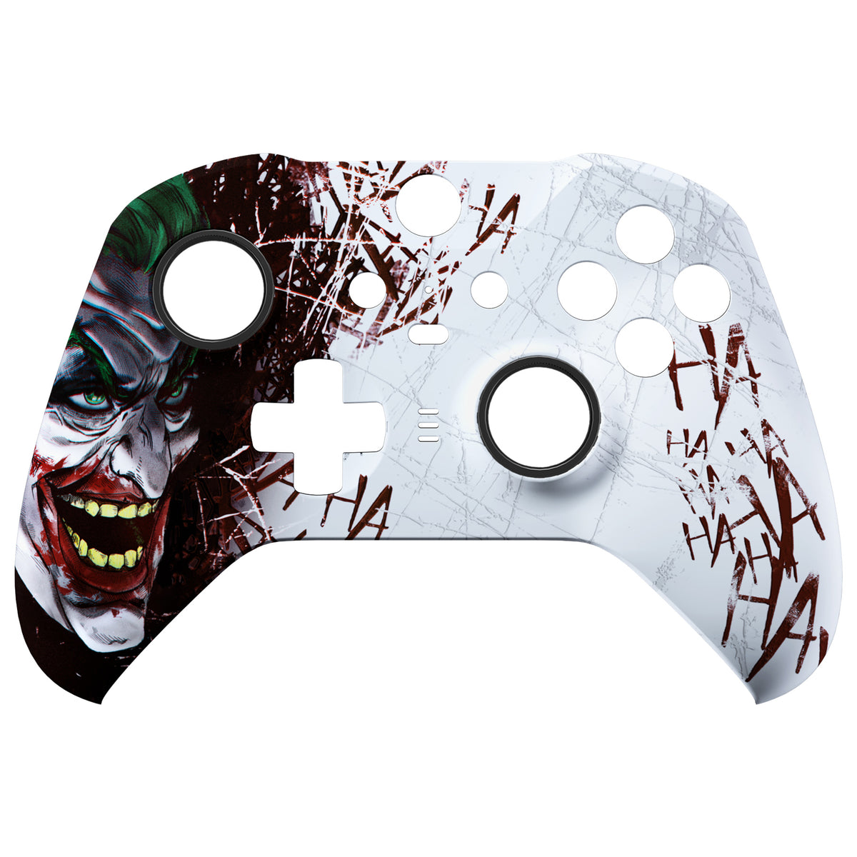 eXtremeRate Retail Clown HAHAHA Style Faceplate Cover, Soft Touch Front Housing Shell Case Replacement Kit for Xbox One Elite Series 2 Controller Model 1797 - Thumbstick Accent Rings Included - ELT140