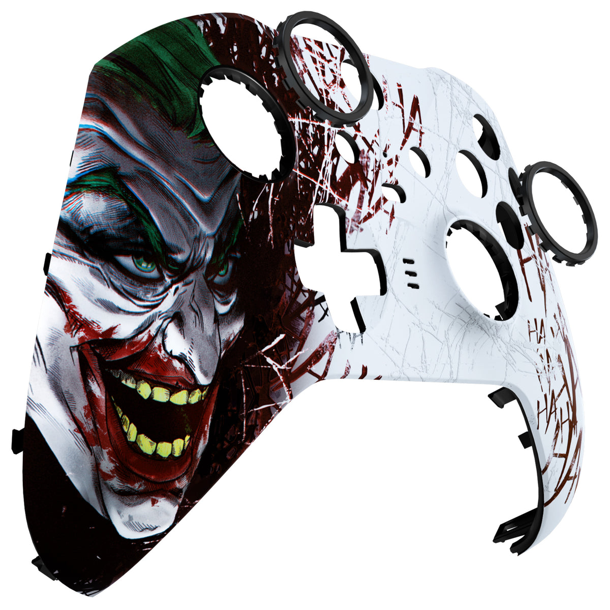 eXtremeRate Retail Clown HAHAHA Style Faceplate Cover, Soft Touch Front Housing Shell Case Replacement Kit for Xbox One Elite Series 2 Controller Model 1797 - Thumbstick Accent Rings Included - ELT140